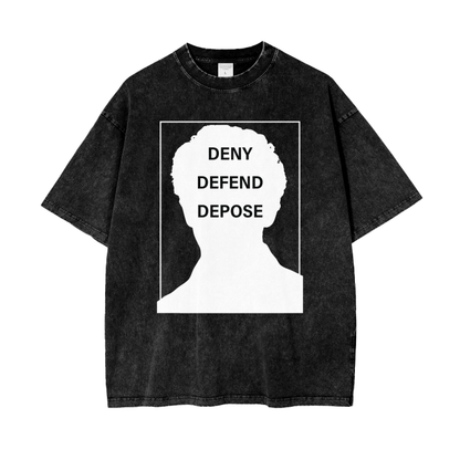 Deny Defend Depose Silhouette - Oversized Washed Tee