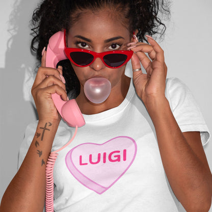 "Luigi" Candy Heart - Boxy Cropped Tee