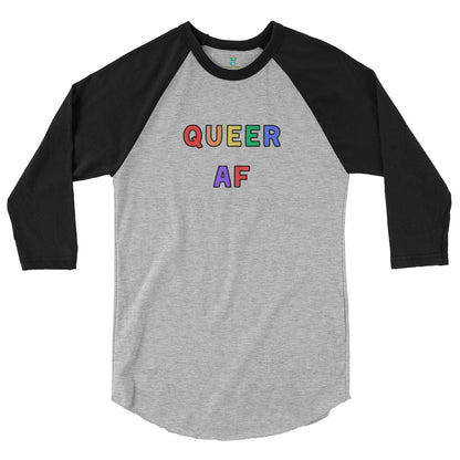 Queer AF - 3/4 Sleeve Raglan Tee (Unisex)