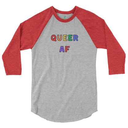 Queer AF - 3/4 Sleeve Raglan Tee (Unisex)