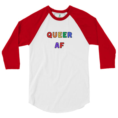 Queer AF - 3/4 Sleeve Raglan Tee (Unisex)